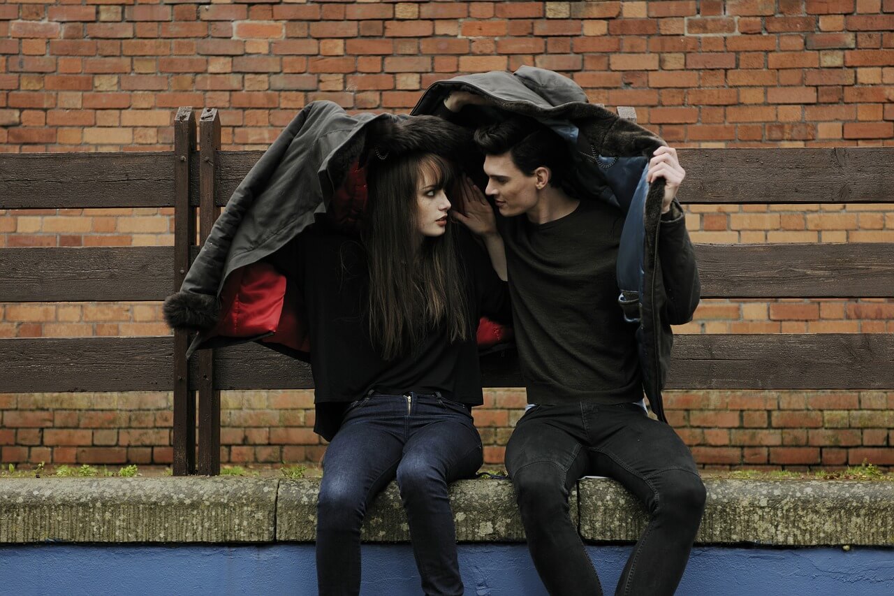 couple on park bench